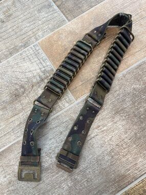 Vintage Lena Eyer Green Camo Military Style Belt Unisex